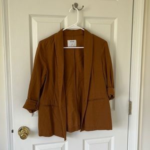 rust colored linen blazer